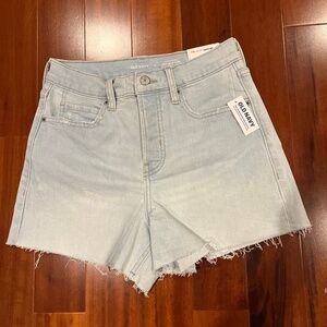 Old Navy Jean Shorts Sky-Hi‎ A-Line High Rise Button Fly Light Wash Denim New 2